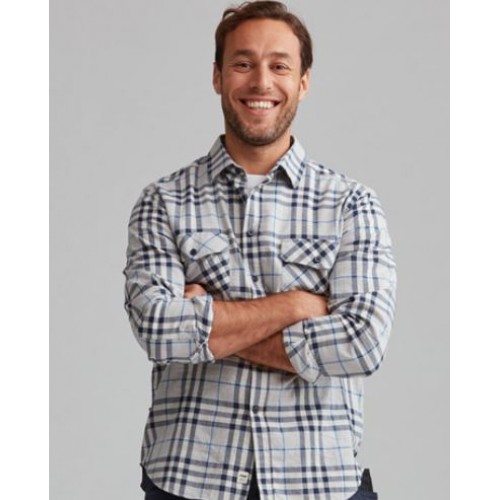 8516 Camisa de manga larga de franela de cuadros AllroundWork ceniza/ rojo - Imagen 7