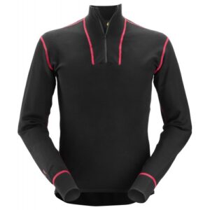 9462 Camiseta de manga larga de lana con media cremallera ProtecWork negro